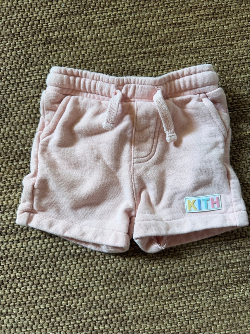 Kith Kids Pastel Pink Logo Drawstring Shorts